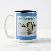 Schöne Penguin-Schrift 1 John 4:16 Zweifarbige Tasse (Links)