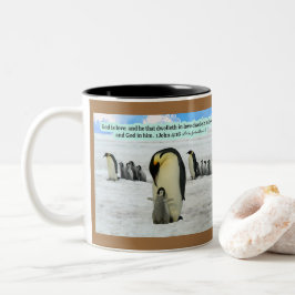 Schöne Penguin-Schrift 1 John 4:16 Zweifarbige Tasse