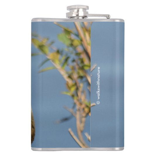 Schöne Pensive Holzente im Marsch Flachmann (Rückseite)