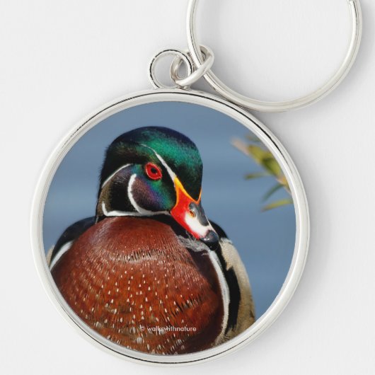 Schöne Pensive Holzente im Marsch Schlüsselanhänger (Vorne)