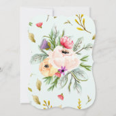 Schöne Peonies Floral Bridal Dusche Einladungen (Rückseite)