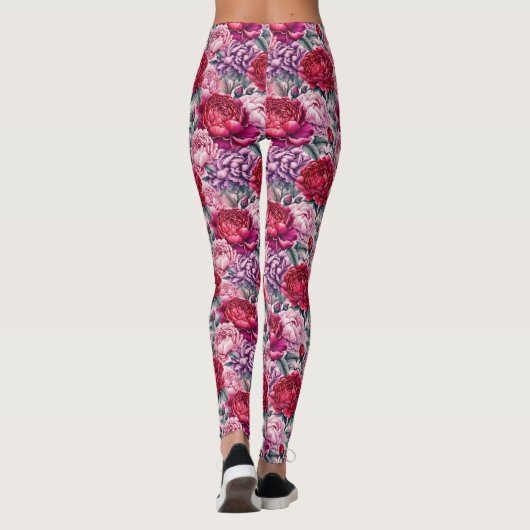 Schöne Peonies Leggings (Rückseite)