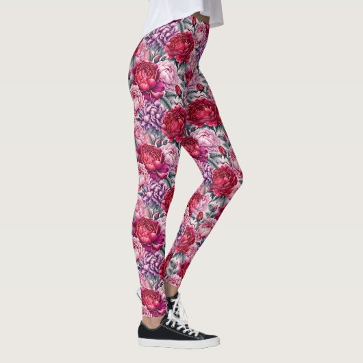 Schöne Peonies Leggings (Rechts)