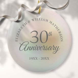 Schöne Perle 30. Hochzeitsjubiläumsfoto Keramik Ornament