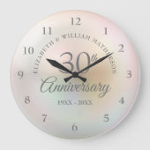 Schöne Perle 30. Hochzeitstag Große Wanduhr (Vorderseite)