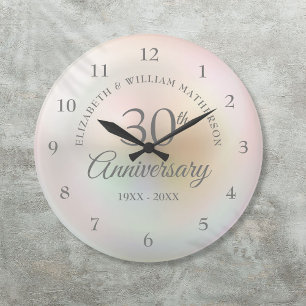 Schöne Perle 30. Hochzeitstag Große Wanduhr