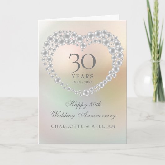 Schöne Perle 30. Hochzeitstag Karte (Vorderseite)