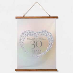Schöne Perle 30. Hochzeitstag Wandteppich Mit Holzrahmen