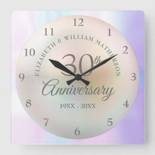 Schöne Perle 30. Jubiläum Quadratische Wanduhr