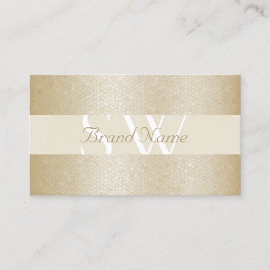 Schöne Perle und Weiß mit Monogramm-Qualität Visitenkarte (Vorderseite)