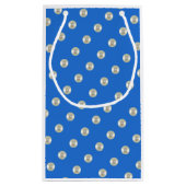 Schöne Perlen auf blau Kleine Geschenktüte (Rückseite)