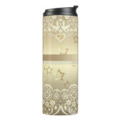 Schöne Perlperlen Glitzer Spitzenklasse Thermosbecher (Nach links gedreht)