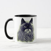 Schöne persische Katze in Schwarz und Weiß Tasse (Links)