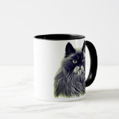 Schöne persische Katze in Schwarz und Weiß Tasse (VorderseiteRechts)