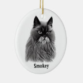 Schöne persische Katze mit optionalem Namen Keramik Ornament (Rechts)