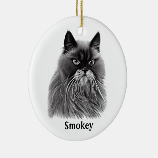 Schöne persische Katze mit optionalem Namen Keramik Ornament (Rechts)