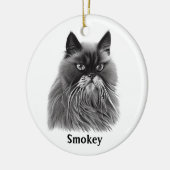 Schöne persische Katze mit optionalem Namen Keramik Ornament (Links)