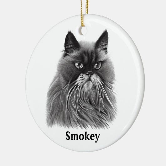 Schöne persische Katze mit optionalem Namen Keramik Ornament (Links)