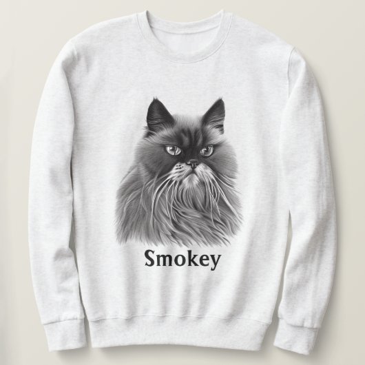 Schöne persische Katze mit optionalem Namen Sweatshirt (Design vorne)