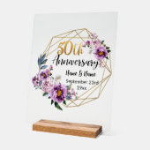 Schöne personalisierte 50. Hochzeitstag Acrylschild (Winkel)