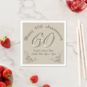 Schöne Personalisierte 60 Jahre Jubiläum Napkins Serviette (Beispiel)