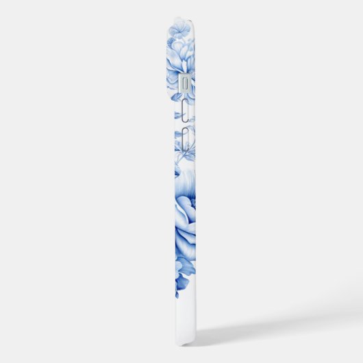 Schöne Personalisierte blaue Rose iPhone Hülle (Linke Seite)