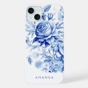 Schöne Personalisierte blaue Rose iPhone 15 Plus Hülle