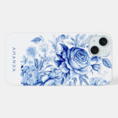 Schöne Personalisierte blaue Rose iPhone Hülle (Rückseite (Horizontal))