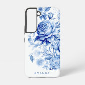 Schöne Personalisierte blaue Rose Samsung Galaxy Hülle (Rückseite)