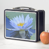 Schöne Personalisierte Blaue Wasserlilie Metall Brotdose (Beispiel)