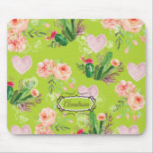 Schöne Personalisierte Blumenkaktus Mousepad (Vorne)