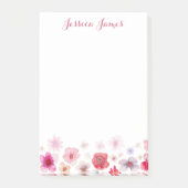 Schöne Personalisierte Blüte 4" x 6" Post-it Klebezettel (Vorderseite)