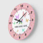 Schöne Personalisierte Butterfly Große Wanduhr (Winkel)