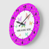 Schöne Personalisierte Butterfly Große Wanduhr (Winkel)