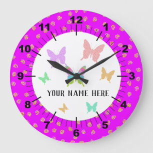 Schöne Personalisierte Butterfly Große Wanduhr
