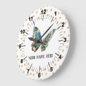 Schöne Personalisierte Butterfly Große Wanduhr (Winkel)
