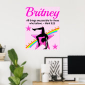 SCHÖNE PERSONALISIERTE CHRISTLICHE GYMNAST POSTER (Heimbüro)