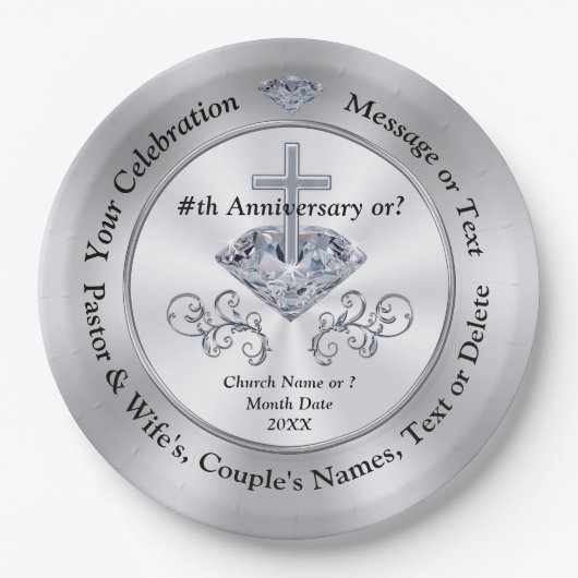 Schöne Personalisierte, CHRISTLICHE Party-Versorgu Pappteller (Vorderseite)