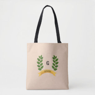 Schöne personalisierte grüne Blätter Tasche