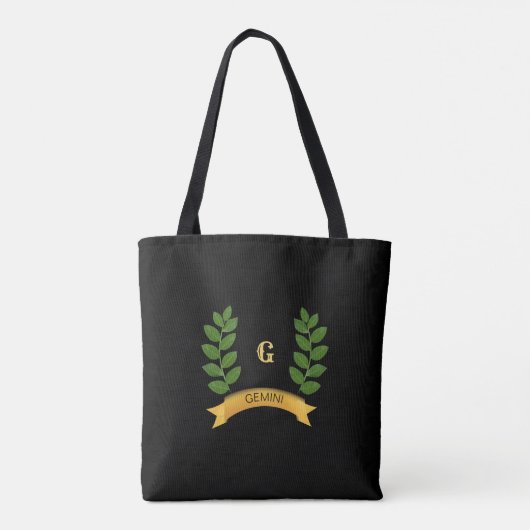 Schöne Personalisierte grüne Blätter Tasche (Rückseite)