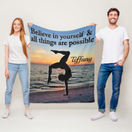 SCHÖNE PERSONALISIERTE GYMNASTIK FLEECKEN BLANKET FLEECEDECKE