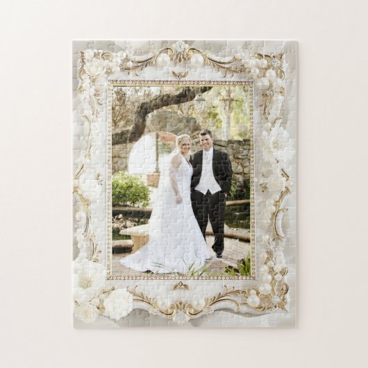Schöne personalisierte Hochzeitsfoto Puzzle (Vertikal)
