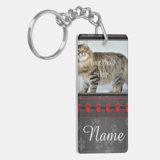 Schöne Personalisierte Hunde- oder Cat-Gedenkstätt Schlüsselanhänger (Vorderseite links)