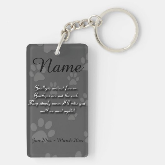 Schöne Personalisierte Hunde- oder Cat-Gedenkstätt Schlüsselanhänger (Rückseite)