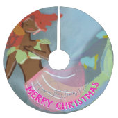 Schöne Personalisierte Meerjungfrau Polyester Weihnachtsbaumdecke (Vorderseite)