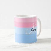 Schöne Personalisierte Pastel Pink & Blue Tasse (VorderseiteRechts)