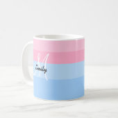 Schöne Personalisierte Pastel Pink & Blue Tasse (Vorderseite Links)