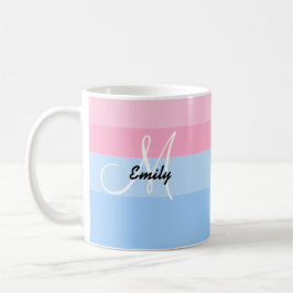 Schöne Personalisierte Pastel Pink & Blue Tasse