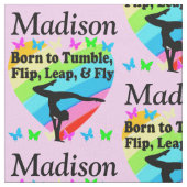 SCHÖNE PERSONALISIERTE PINK RAINBOW GYMNAST FABRIC STOFF (Nahaufnahme)