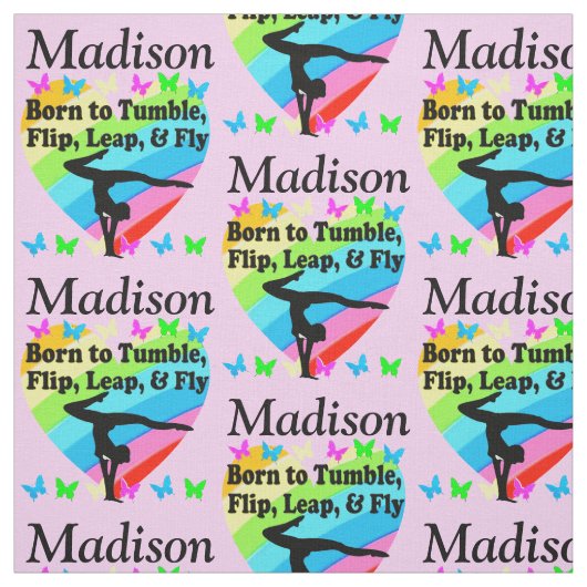 SCHÖNE PERSONALISIERTE PINK RAINBOW GYMNAST FABRIC STOFF (Muster)